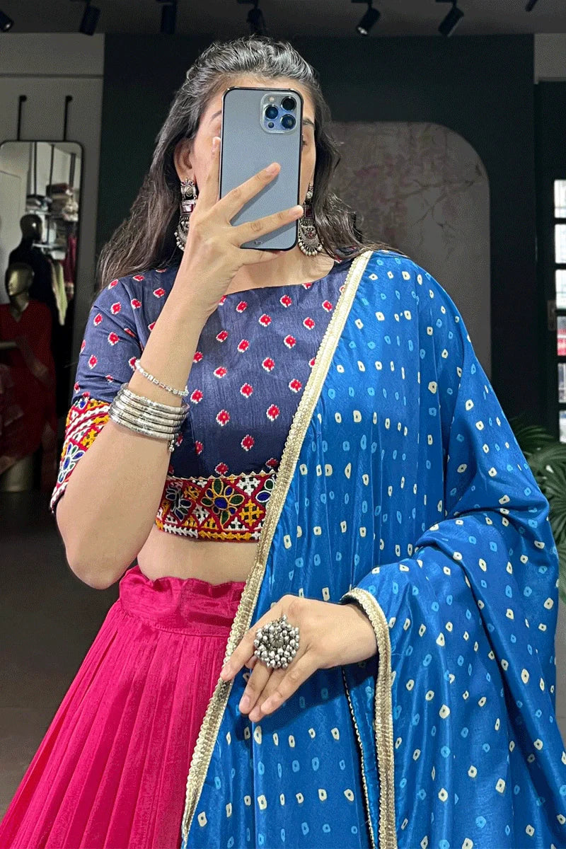 Traditional Gujarati Style Patola Print Chaniya Choli For Navratri