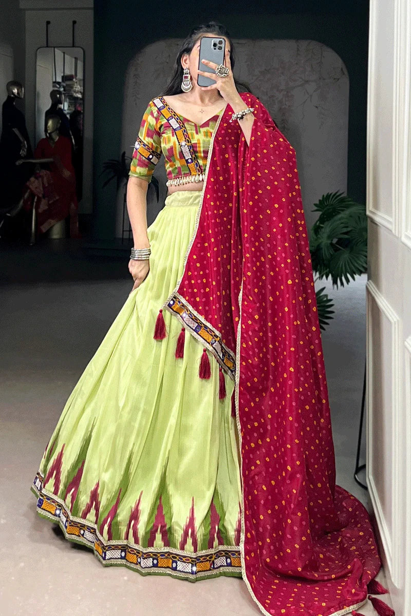 Navratri Special Gamthi Work With Kodi Work Chaniya Choli