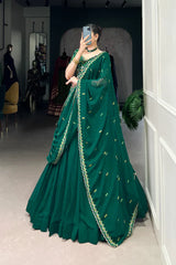 Graceful Georgette Lehenga Set with Elegant Thread Embroidery