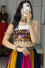 Traditional Gujrati Style Fully Stitched Multi Colour Chaniya Choli