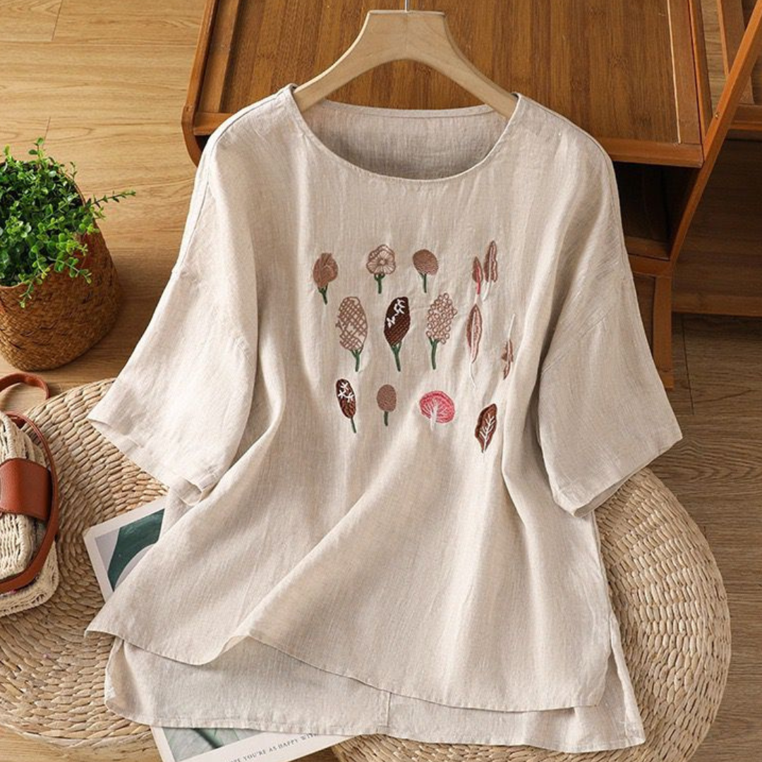 Pure Cotton Embroidered T-Shirt Top
