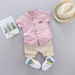 Words Printed Shirt & Shorts Set – Soft Cotton Kids Outfit for Play and Outings
