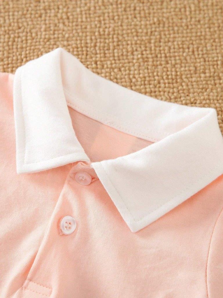 Soft Gentle Baby Boys Polo Romper – 100% Cotton Infant Outfit, Comfortable & Stylish One-Piece