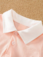 Soft Gentle Baby Boys Polo Romper – 100% Cotton Infant Outfit, Comfortable & Stylish One-Piece