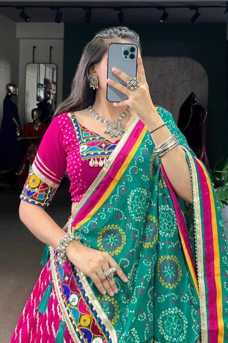 Traditional Navratri Special Gamthi Work Chaniya Choli