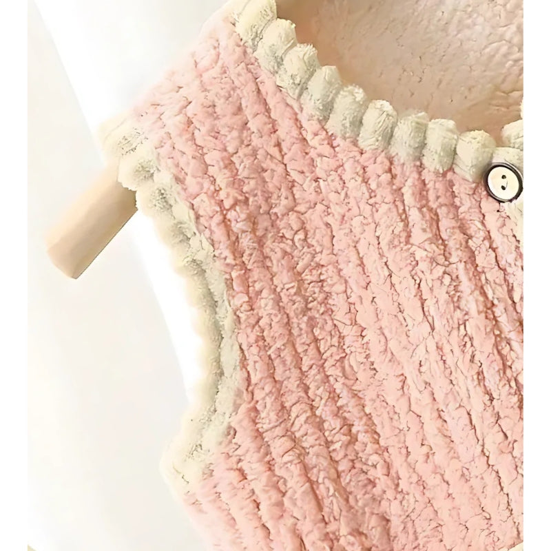 Rich Peachy Pink Girls Top – Cozy Cotton Blend Fleece Lined Winter Wear