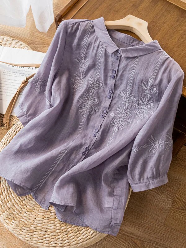 Pure Cotton Embroidered Shirt – Elegant Everyday Wear