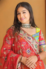 Gujarati Style Real Mirror Work Chaniya Choli For Navratri