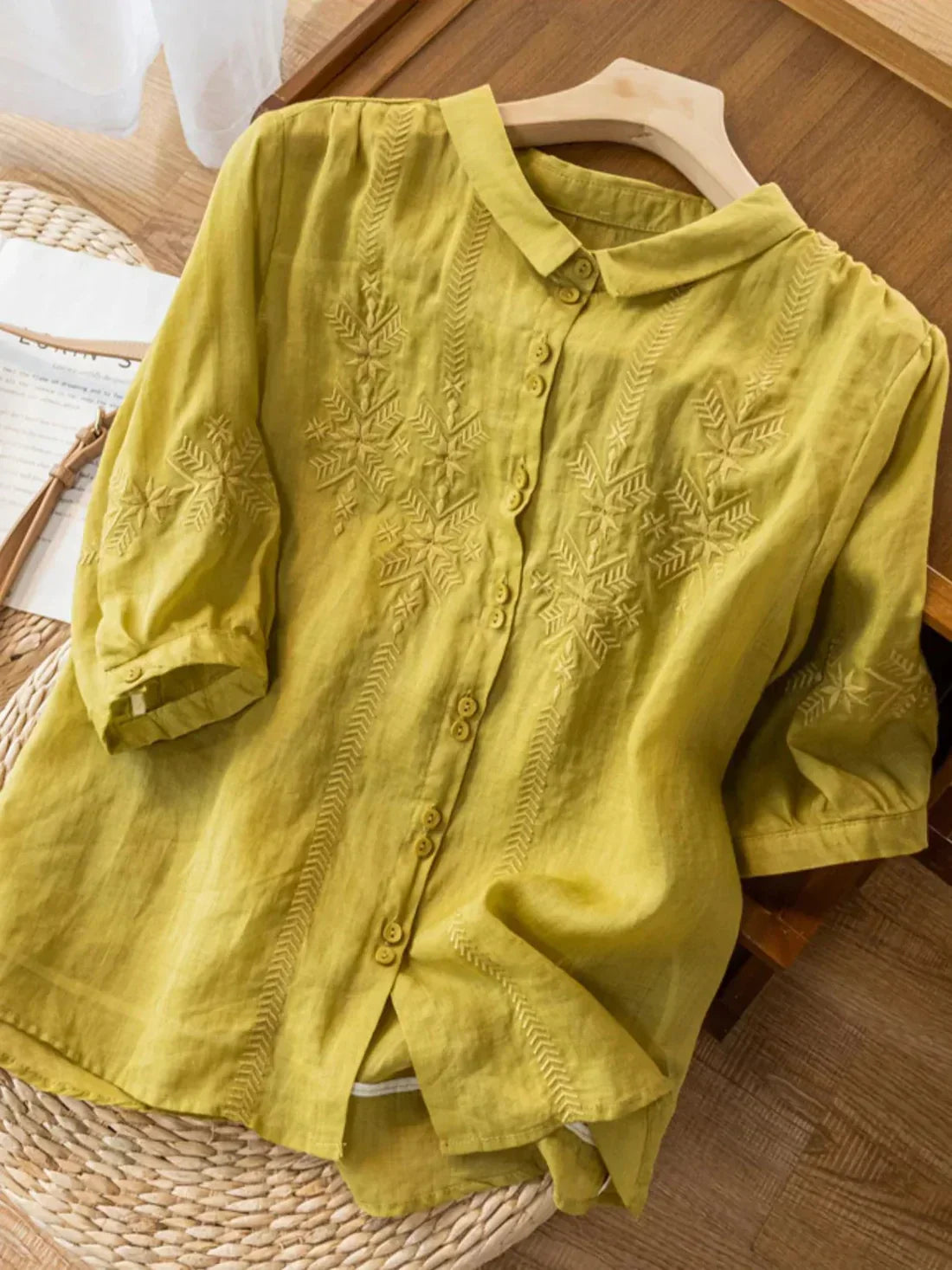 Pure Cotton Embroidered Shirt – Elegant Everyday Wear