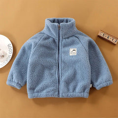 Blue Champ Zipper Top for Boys and Girls – Warm Cotton Wool Blend Jacket