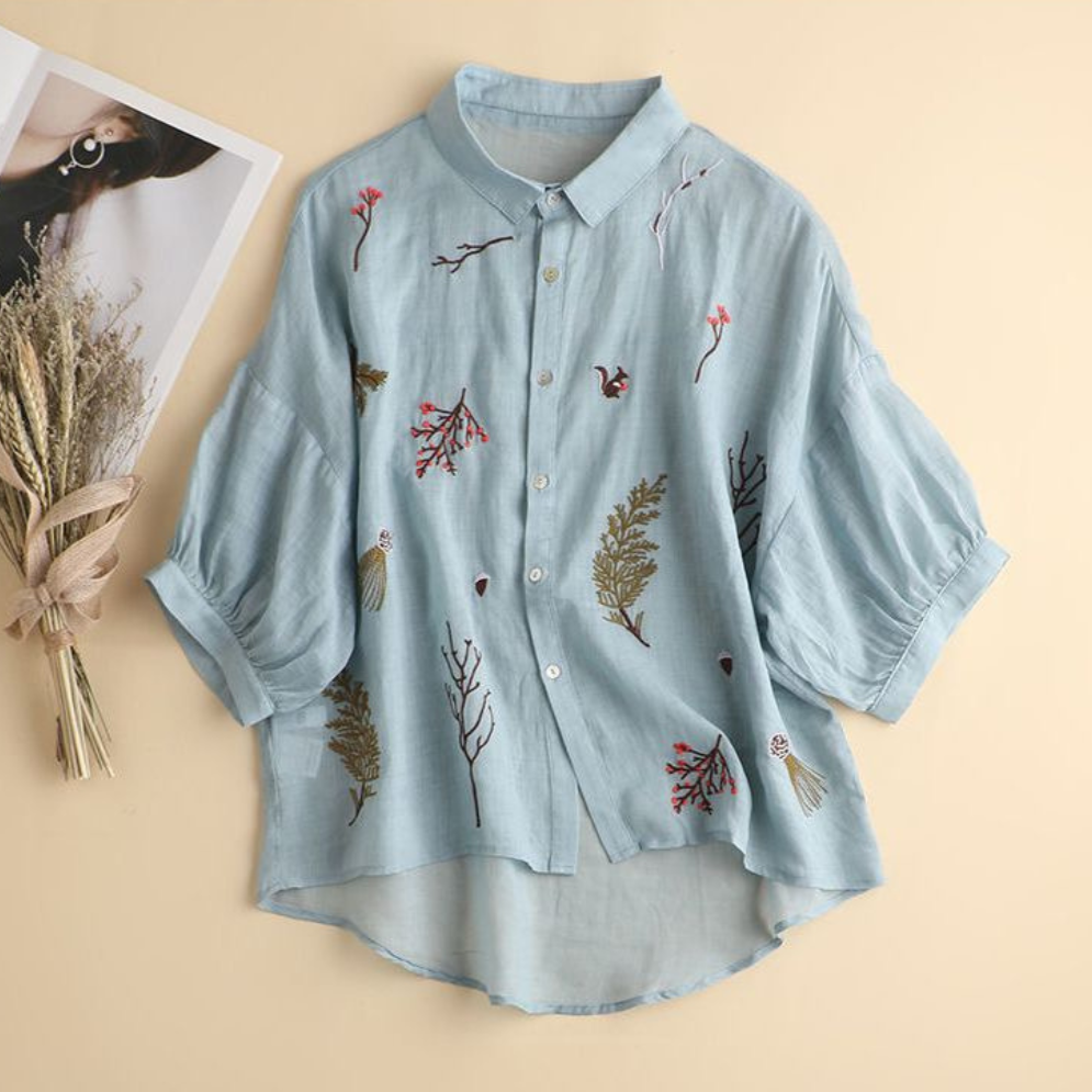 Pure Cotton Embroidered Oversize Comfort Shirt