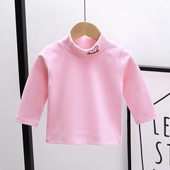 Pink Polo Neck Girls T-Shirt – Soft Cotton Blend Casual Wear for Toddlers and Kids