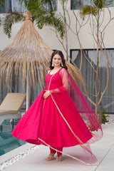 Heavy Pure Romansilk Chanderi Kurta with Soft Nylon Net Dupatta