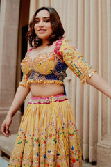 Latest Heavy Flair With Gamthi Work Chaniya Choli For Dandiya Night