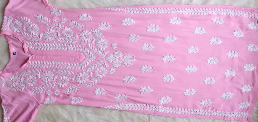 Amaira Baby Pink Rayon Kurta Pant set