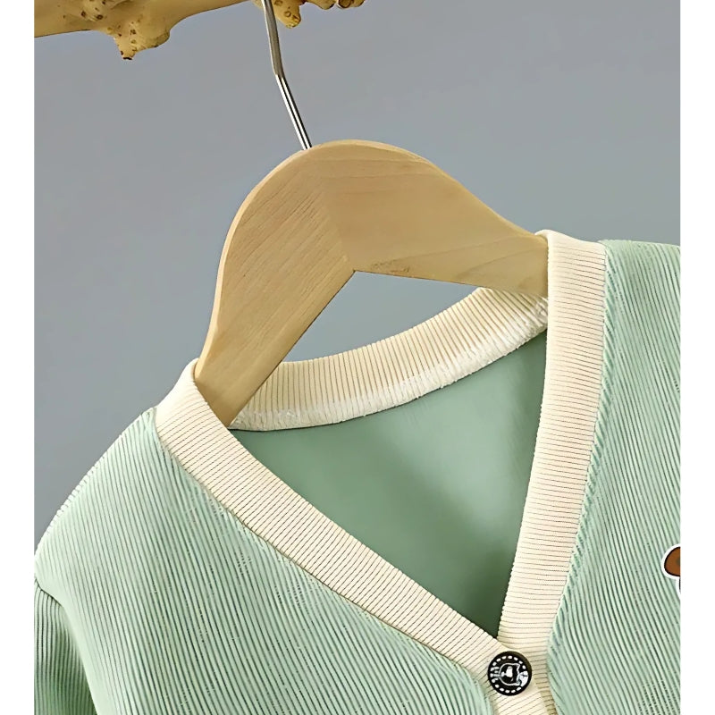 V-Neck Baby Bear Top for Boys and Girls – Soft Cotton Blend Kids Wear