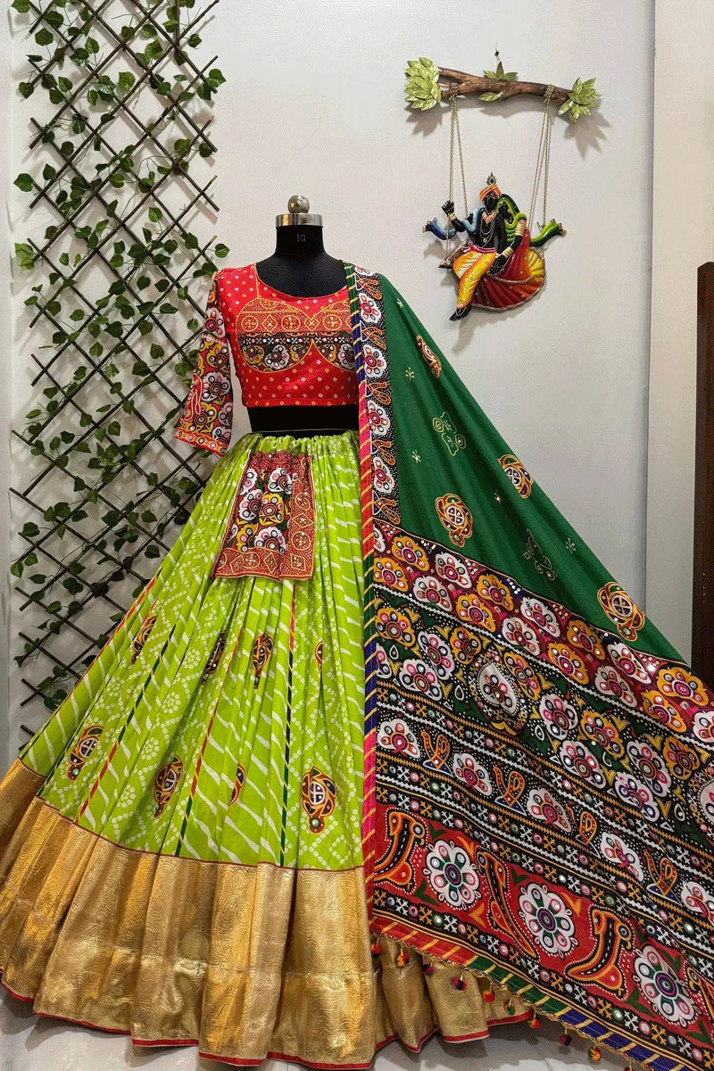 Traditional Navratri Special Multi-Color Gamthi Work Chaniya Choli