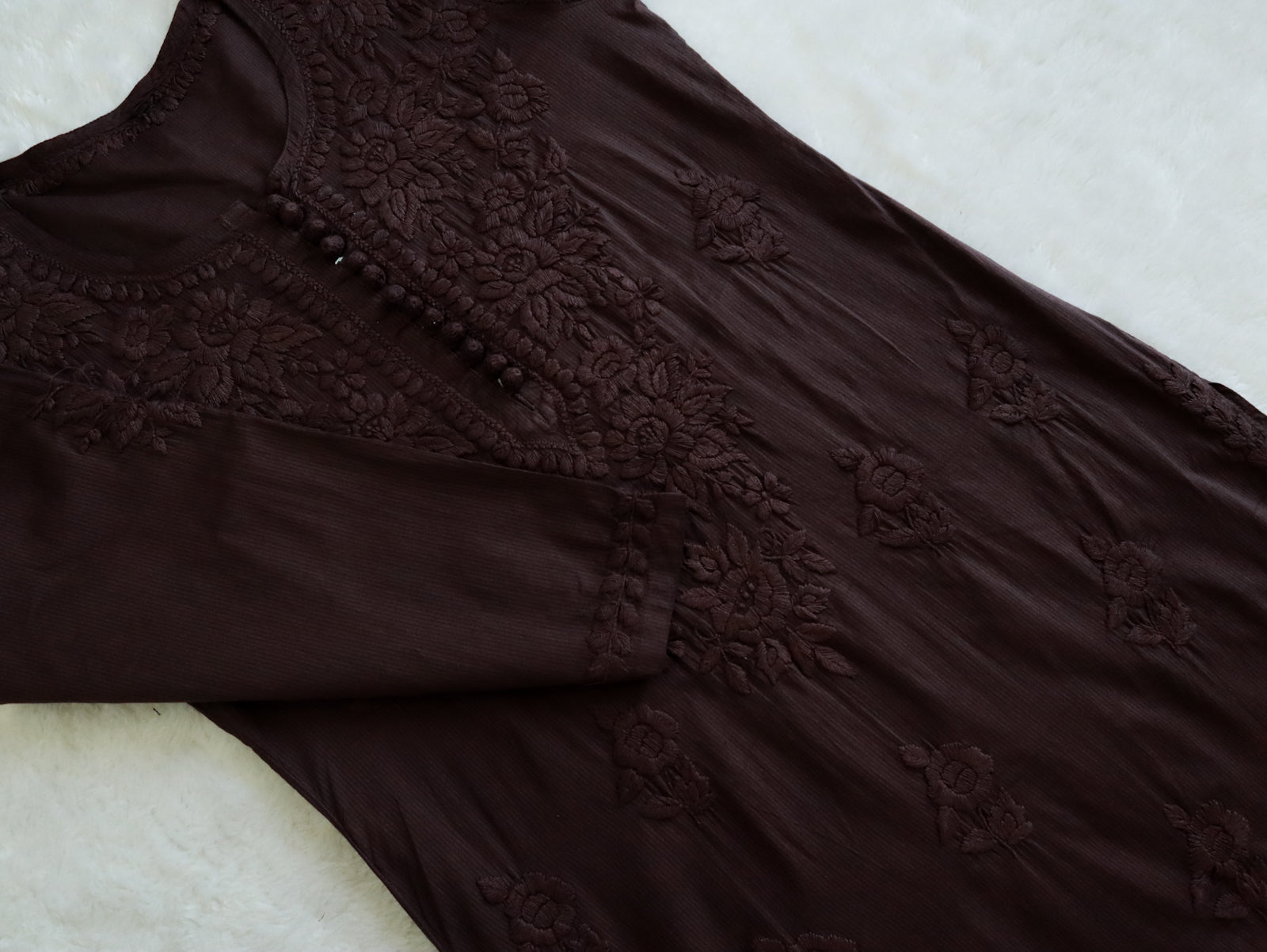 Aayat Chocolate Brown Cotton Kurta