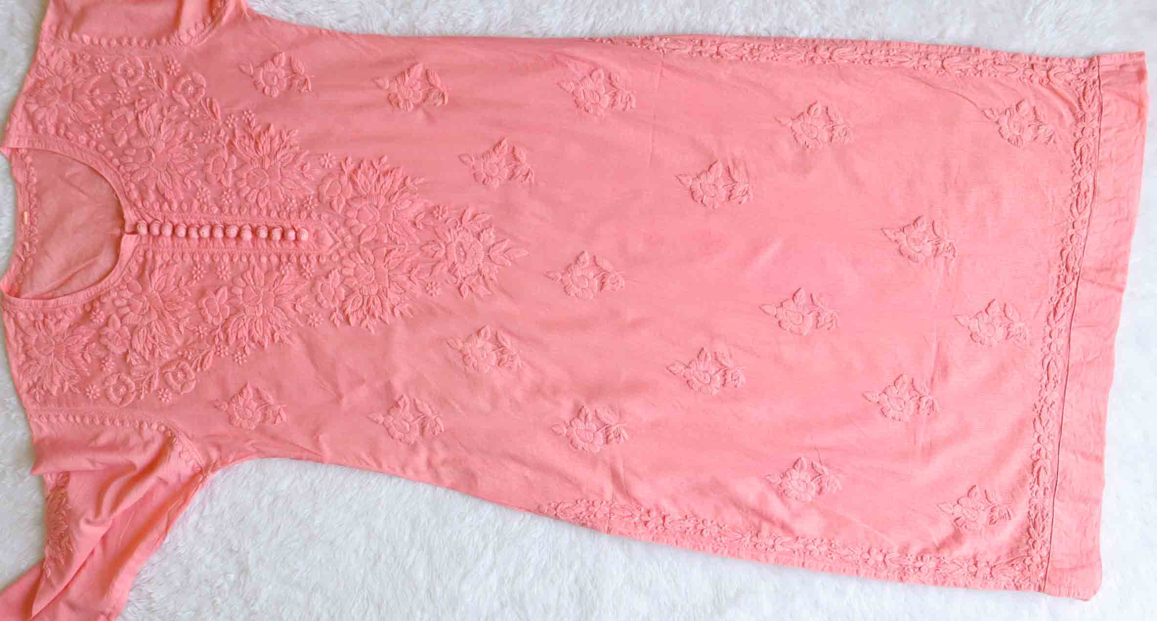 Aayat Peach Cotton Kurta