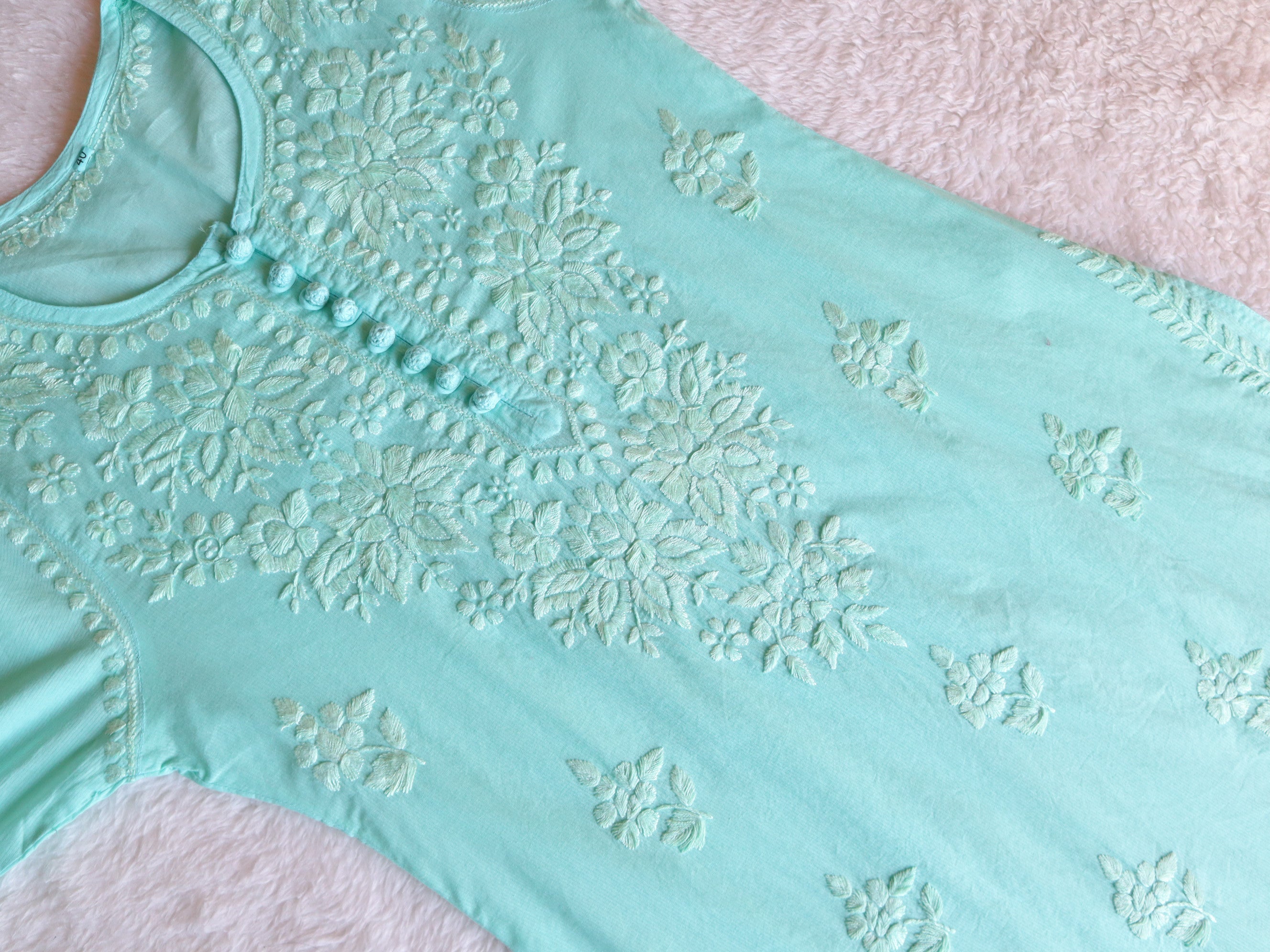 Aayat Mint Green Cotton Kurta