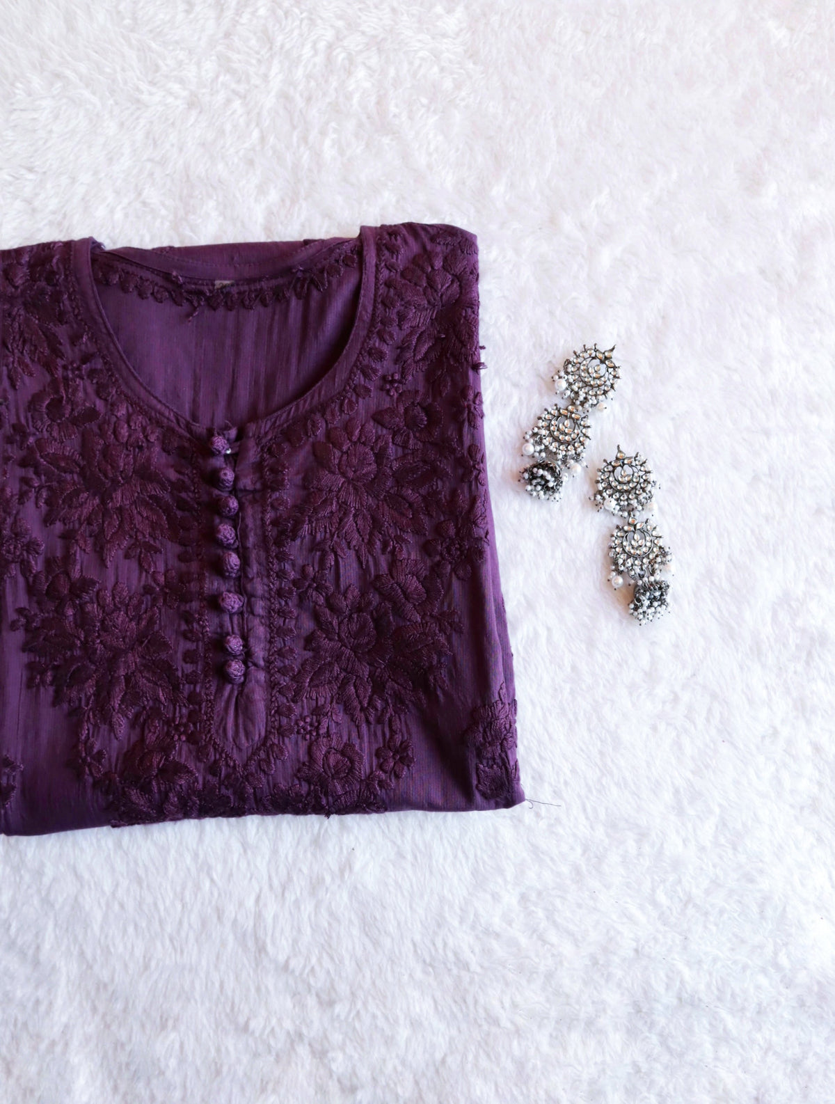 Aayat Deep Purple Cotton Kurta