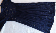 Nazakat Navy Blue Mukaish Dress