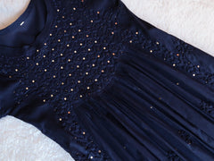 Nazakat Navy Blue Mukaish Dress