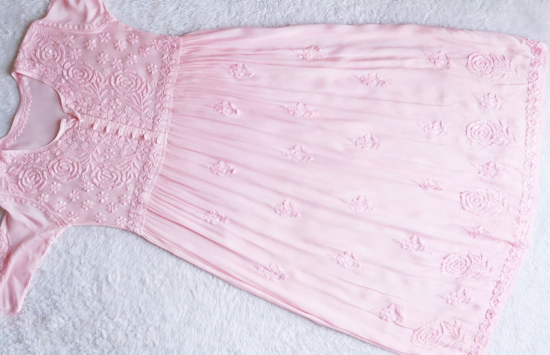 Hoor Baby Pink Pure Chiffon Dress