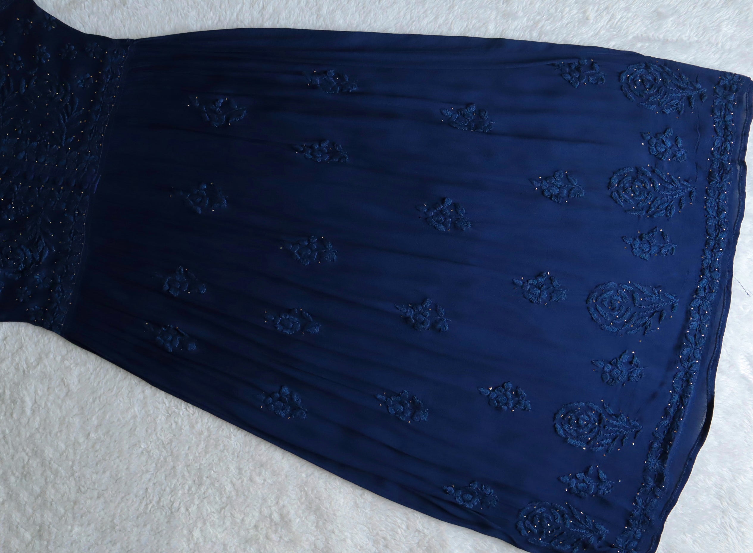 Hoor Royal Blue Pure Chiffon Dress