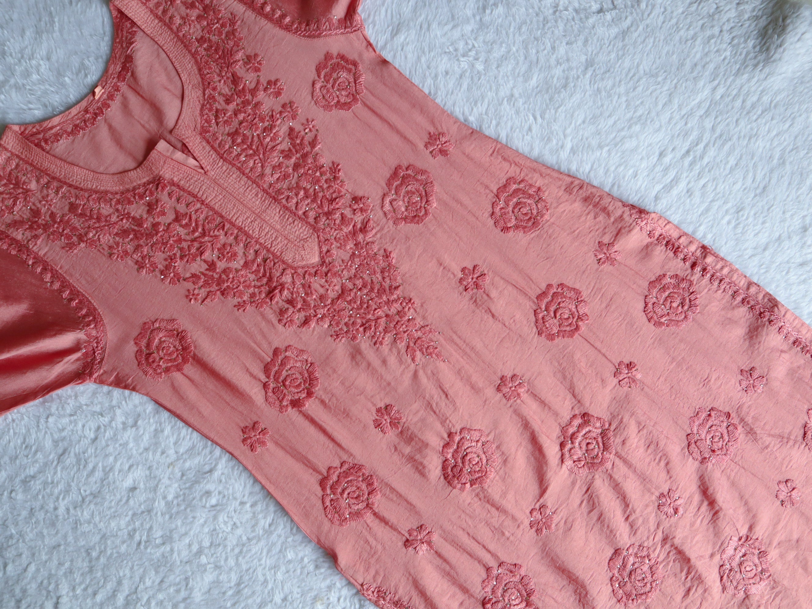 Hoor Rose Brown Pure Chanderi Kurta