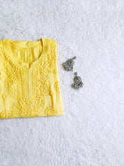 Hoor Yellow Pure Chanderi Kurta