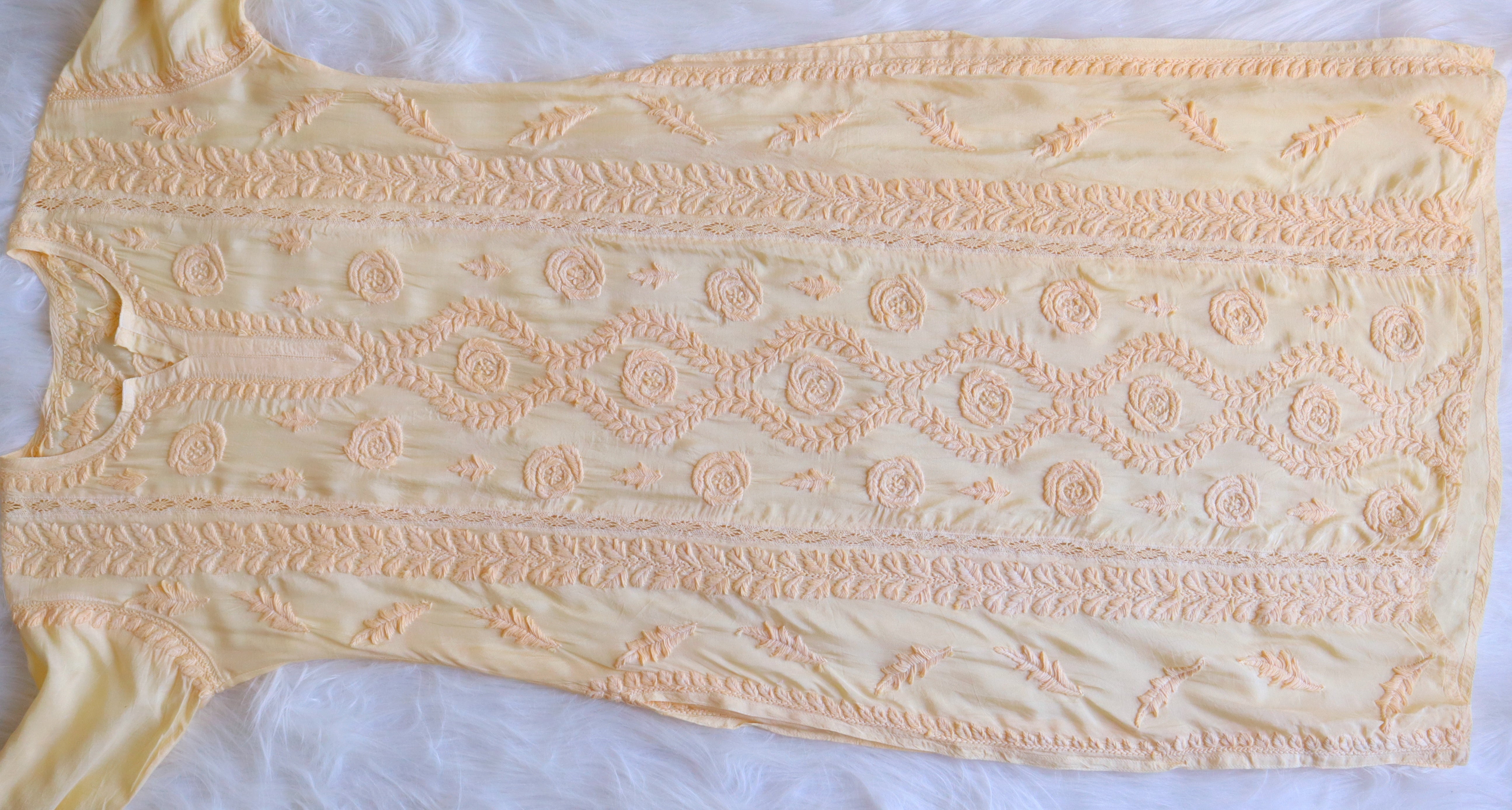 Hoor Pastel Yellow Premium Muslin Kurta