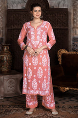 Mohini Chikankari Modal Kurti Set