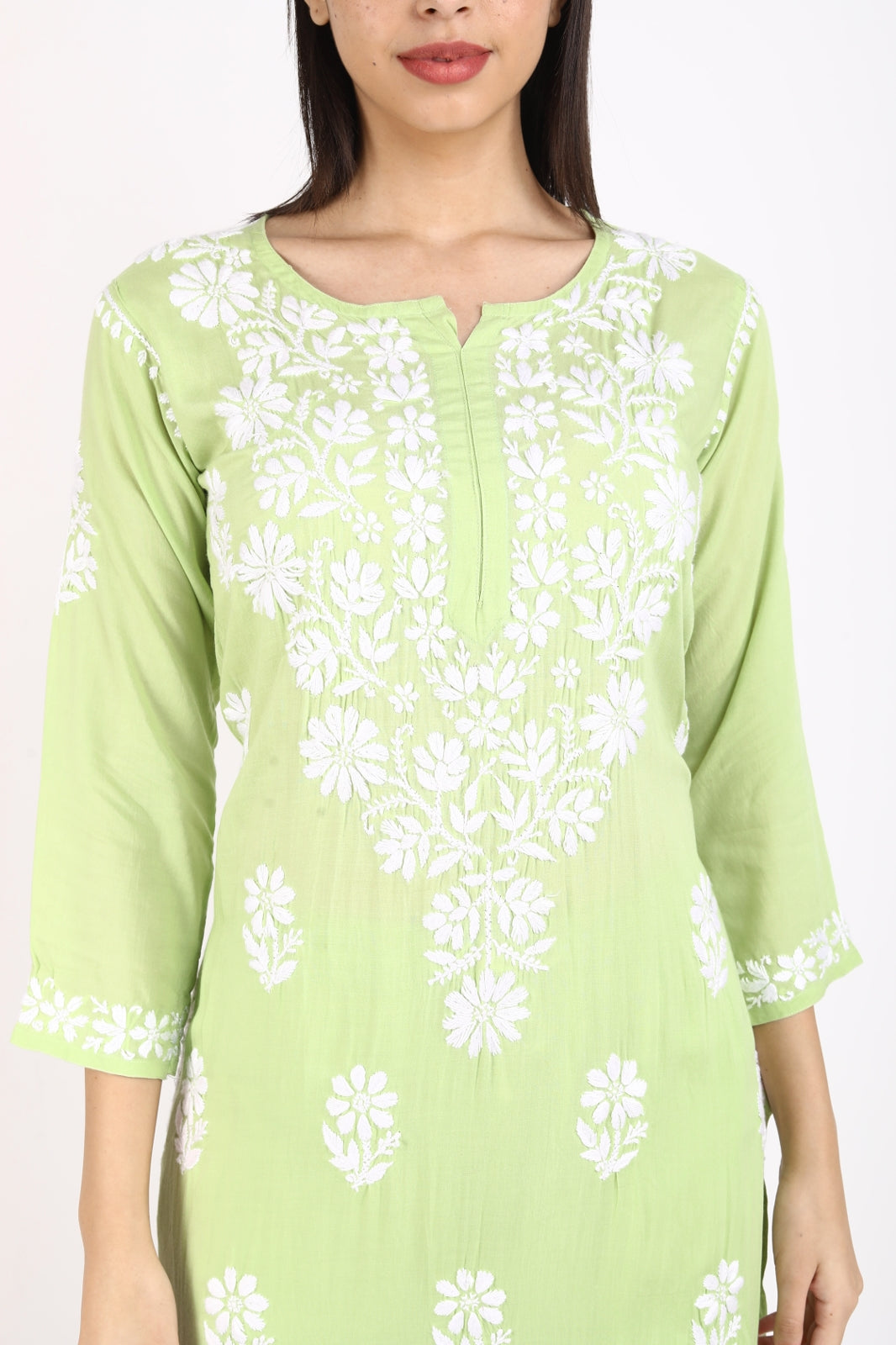 Lali Modal Chikankari Kurti Set