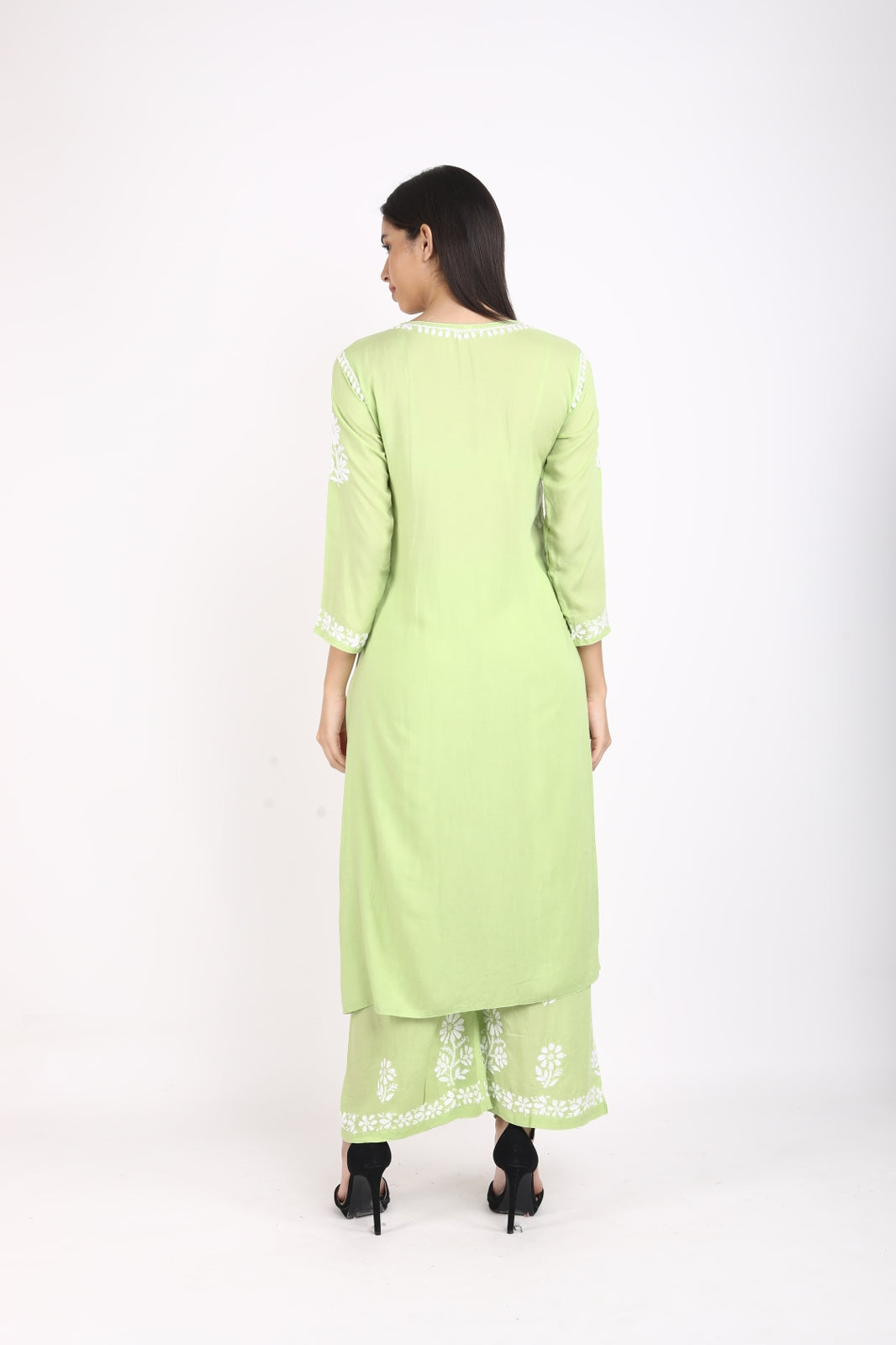 Lali Modal Chikankari Kurti Set