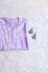 Zeina Lavender Long Modal Kurta