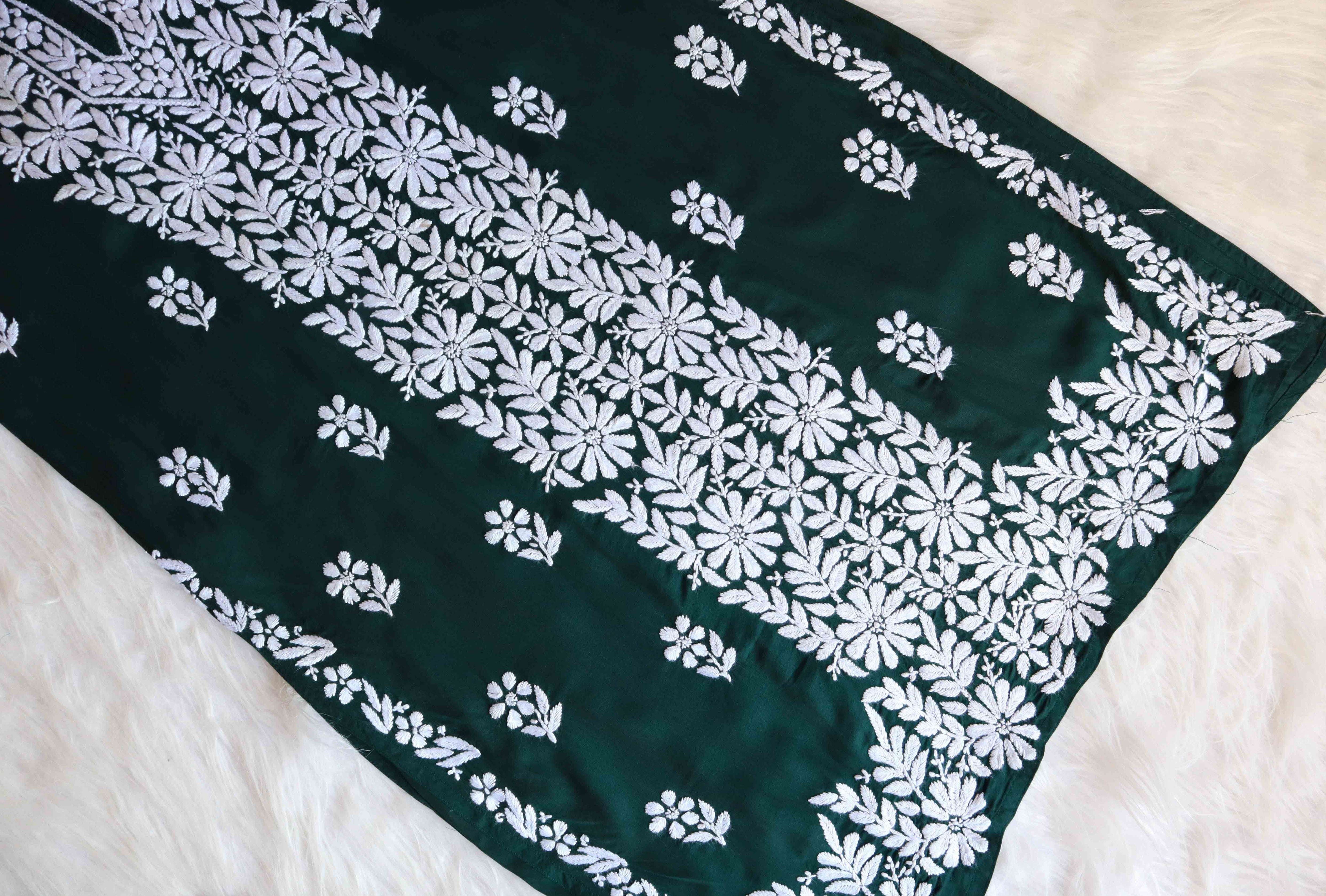 Zeina Deep Green Long Modal Kurta