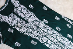Zeina Deep Green Long Modal Kurta