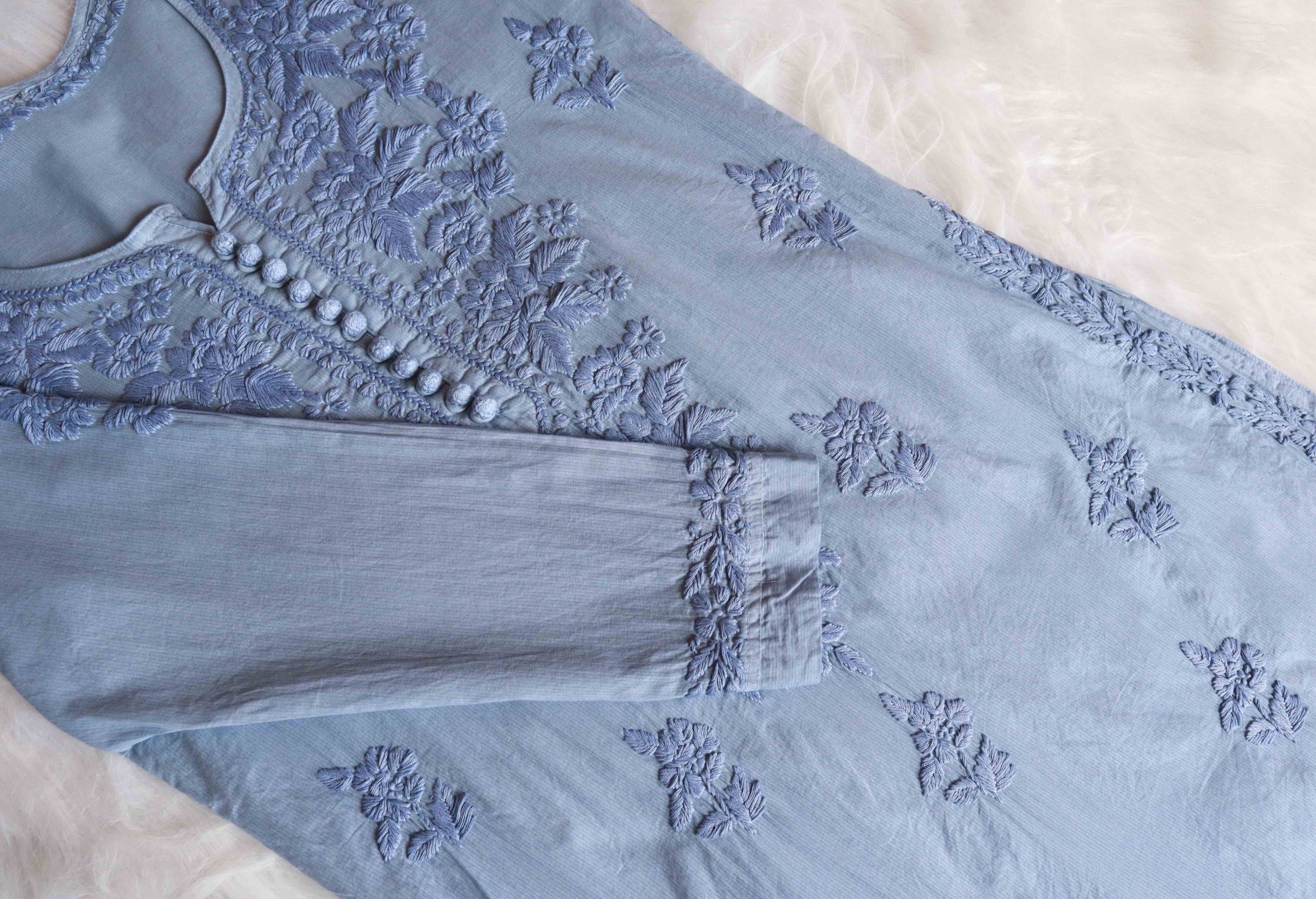 Aayat Grey Cotton Kurta