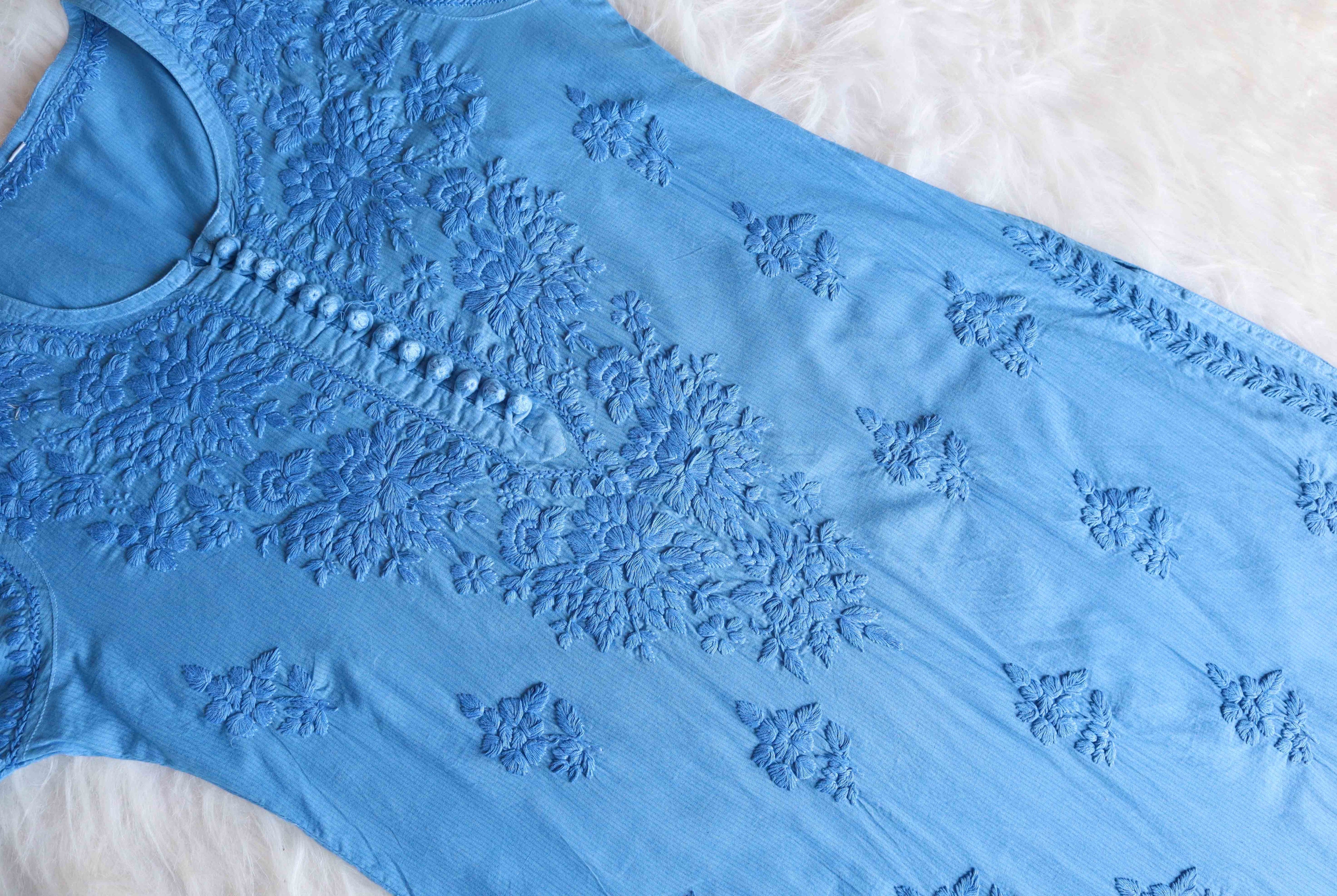 Aayat Blue Cotton Kurta