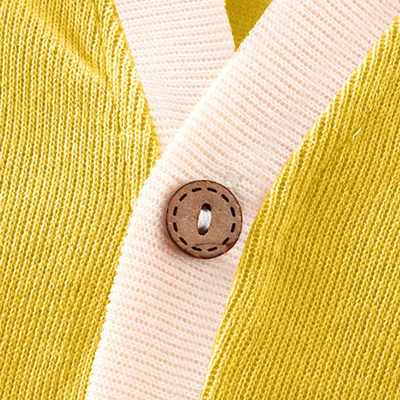 Yellow Rainbow Cotton Blend Warm Top – Cozy Winter Wear for Baby Boys & Girls