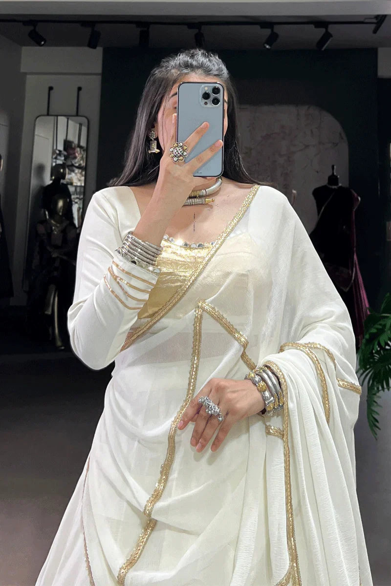 Pure Rayon  Fully White Chaniya Choli For Navratri Fastival