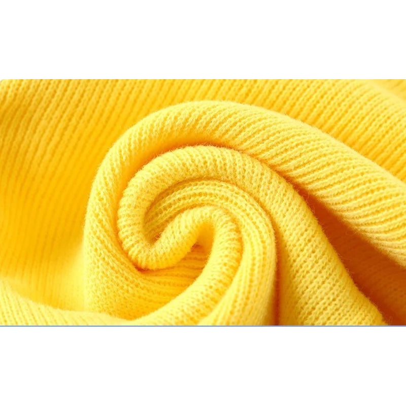 Yellow Rainbow Cotton Blend Warm Top – Cozy Winter Wear for Baby Boys & Girls