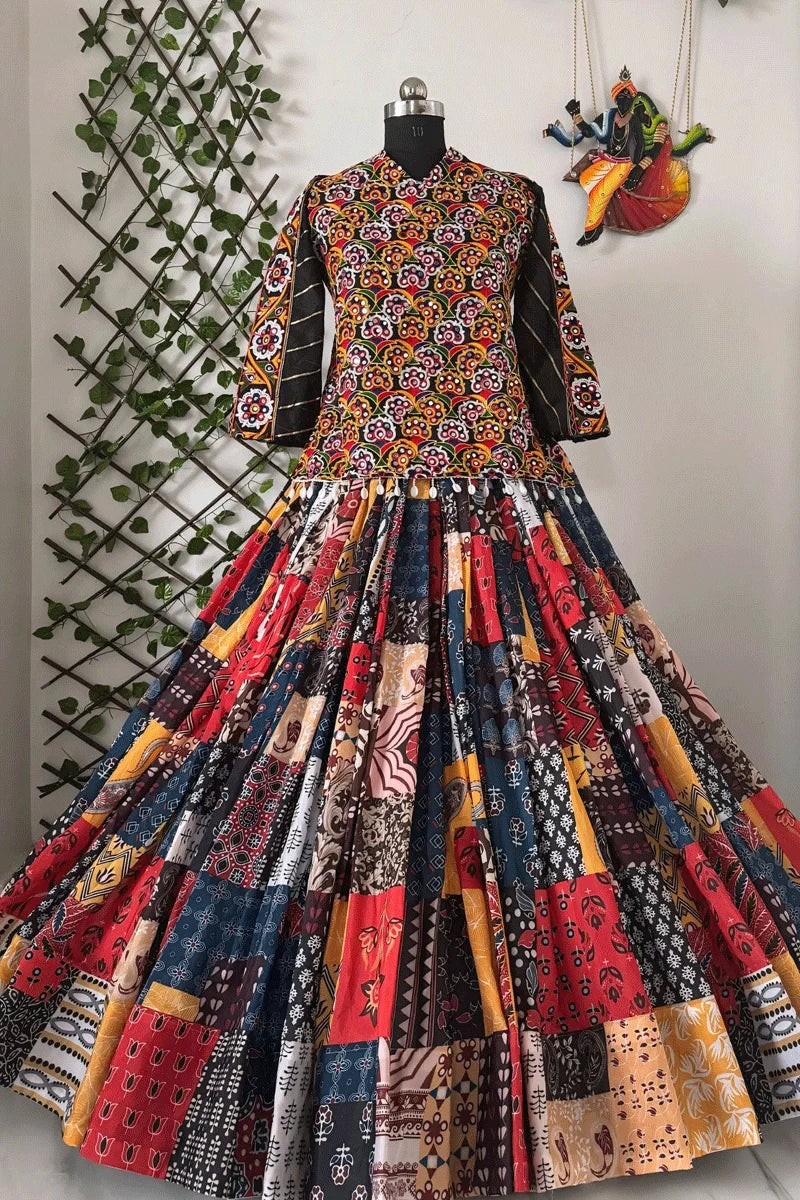 Navratri Special Fully Stitched Gamthi Work Chaniya Choli