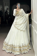 Pure Rayon  Fully White Chaniya Choli For Navratri Fastival