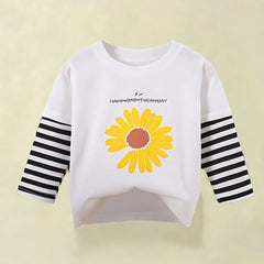 Happy Day Girls Sunflower Cotton Blend Top – Cute Casual Summer Wear