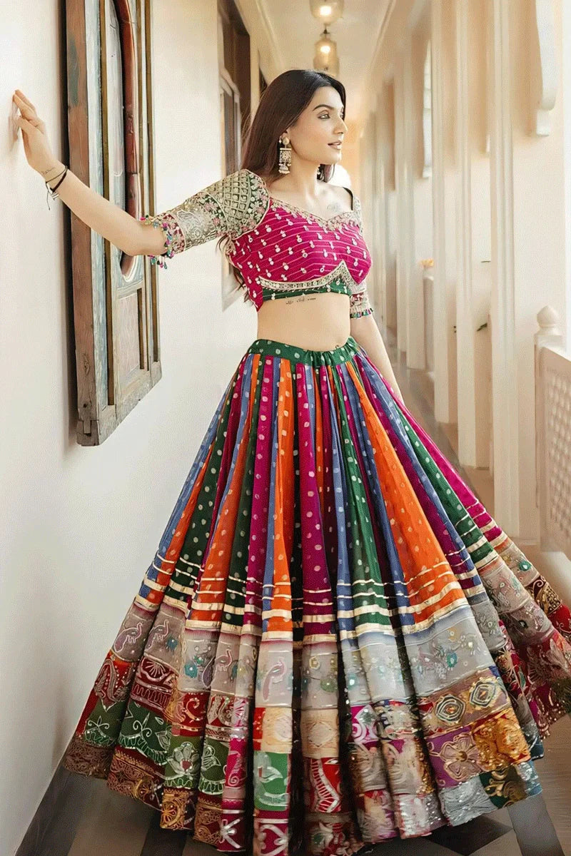 Traditional  Multicolor Chaniya Choli For Navratris