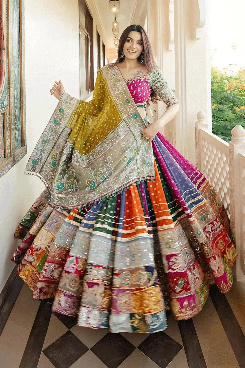 Traditional  Multicolor Chaniya Choli For Navratris