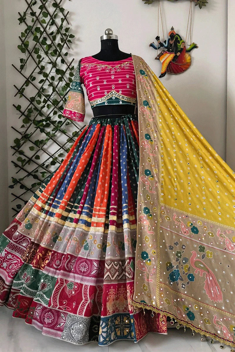 Traditional  Multicolor Chaniya Choli For Navratris