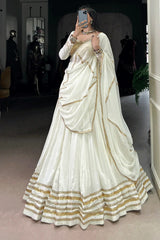 Pure Rayon  Fully White Chaniya Choli For Navratri Fastival